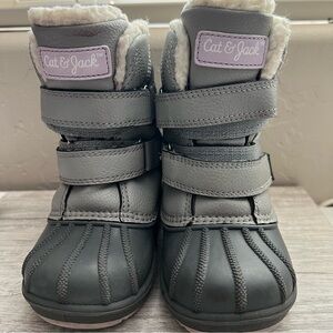 Cat & Jack | Snow Boots | Toddler Size 7 | Gray and Purple | Waterproof